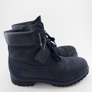 Timberland 6 Inch Premium Waterproof Boots in navy nubuck men’s size 11